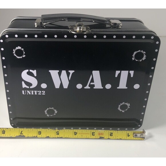 S.W.A.T. Unit 22 Retro  Black Metal Lunchbox  + Bonus  S.W.A.T. Cap & Badge - Picture 7 of 7